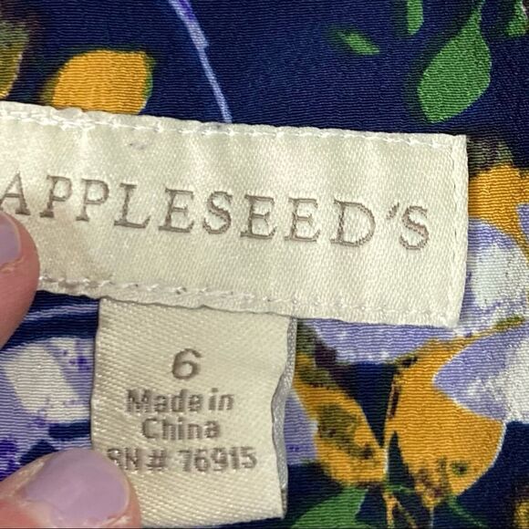 Appleseed’s Navy Floral Shift Dress, Size 6 - Picture 6 of 7